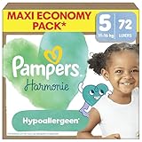 Pampers Harmonie Pannolini Limited Edition, Taglia 5, 72, Pannolini 11kg-16kg, Sviluppato Per La Pelle Più Sensibile