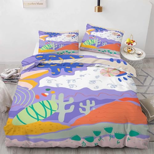 Housse de couette 240 x 260 imprimé graffiti multicolore en microfibre zippée