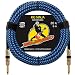 Rig Ninja 1/4 Guitar Cable by NinjaMuso - 20ft Blue Straight - Low Noise Electric and Acoustic Guitar and Bass Patch Cords - 20 Feet Amp Cord for Musical Instrument to Amplifier