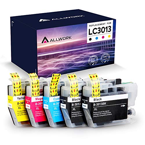 Allwork LC3013 Compatible Ink Cartridges Replacement for Brother LC3013 LC 3013 Ink Cartridge Works with Brother MFC-J497DW MFC-J491DW MFC-J690DW MFC-J895DW Inkjet Printer 5Packs (2KCMY)