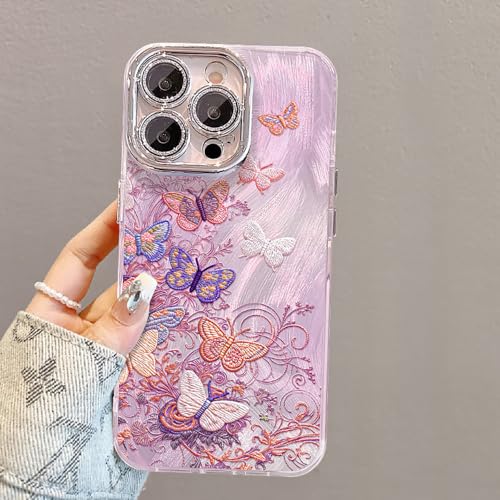 Coque iPhone 17 Pro Max papillon floral anti-rayures et antichoc TPU