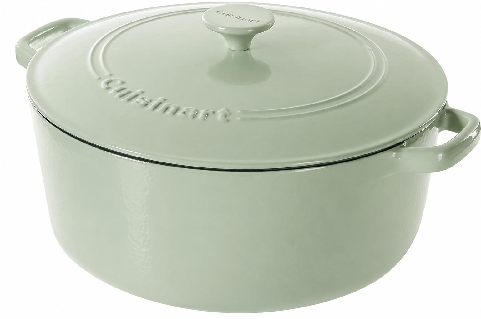 Chef's Classic Enameled Cast Iron Dutch Oven with Lid, Porcelain Enameled Interior, Oven Safe, Induction Compatible, 7-Quart, Round, Mint Green