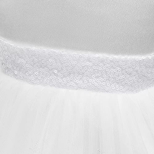 Lzh Girl's Ruffle Lace Backless Headwear,Bowknot Flower Pageant Party Wedding Christmas Dress, A-White, 6-12 Months #TOP6