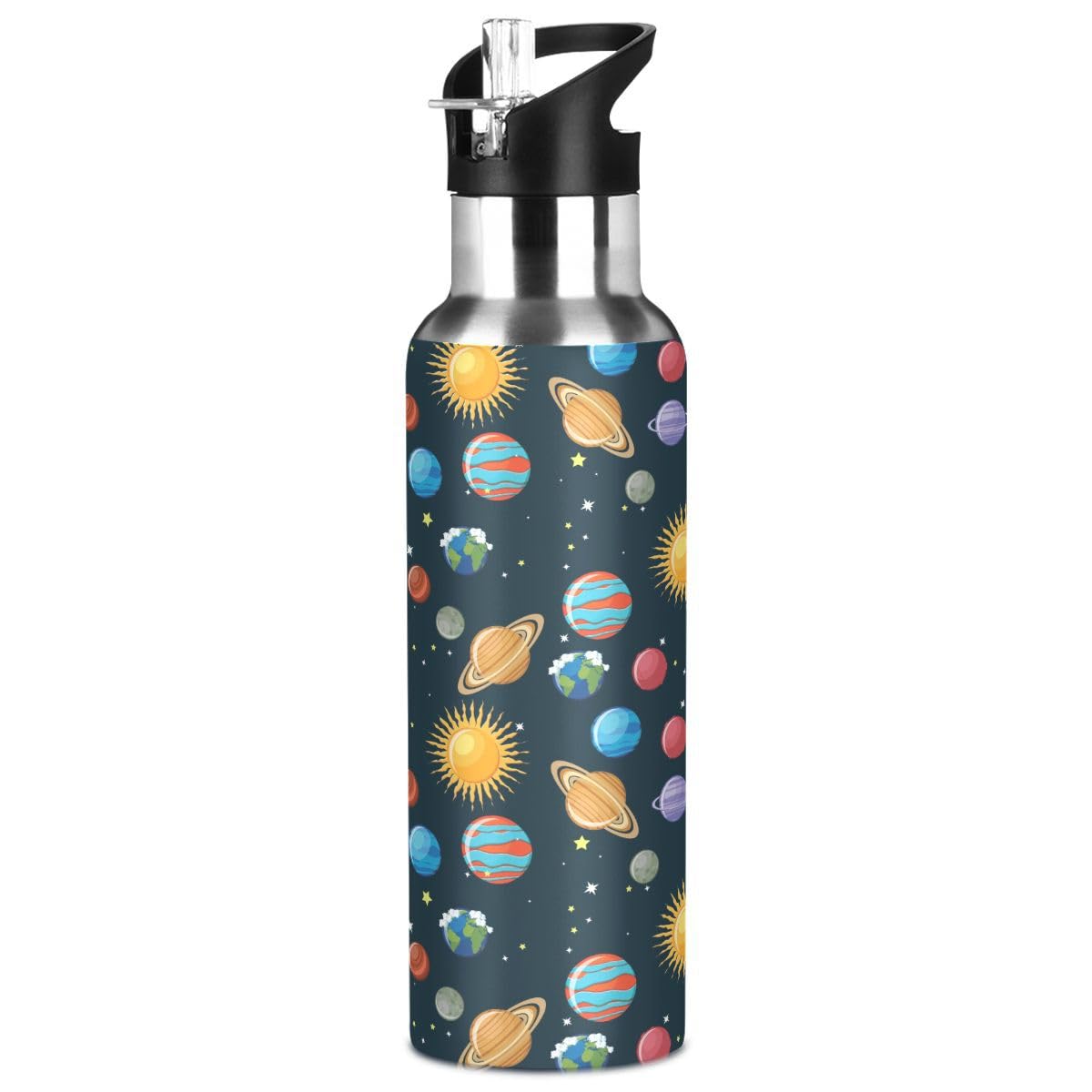 Amazon.com: Water Bottle with Straw, Solar System Planets Space Lid Thermos  Kids Insulated Stainless Steel Water Flask Sports, 34 Oz Hot Cold: Home u0026  Kitchen