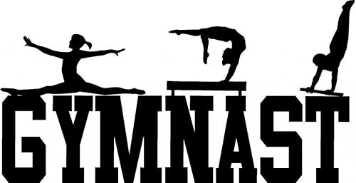 CreativeSignsnDesigns Creative Signs N Designs, Gymnast Girls - Vinilo decorativo para pared, 22 x 11 pulgadas, color morado oscuro