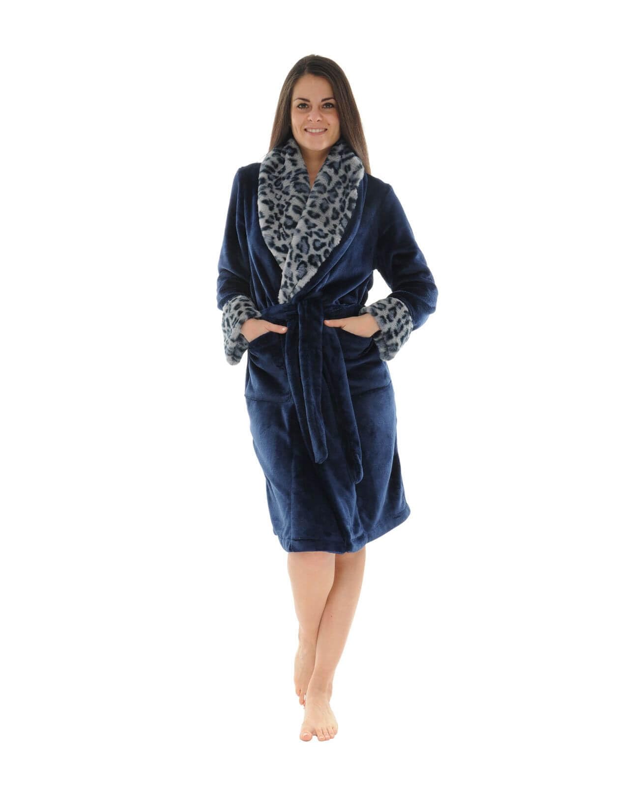 Robe de chambre bleu Alma en polaire douce pour homme