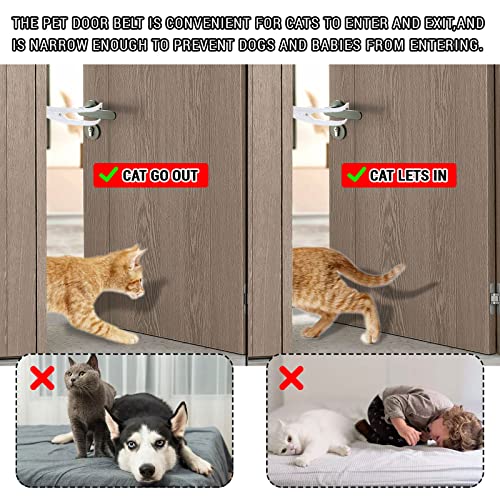Viilich Verstellbarer Türgurt Door Latch cat, Halten Sie den Hund von der Katzentoilette fern und verhindern Sie das Schließen der Tür,lässt Katzen rein und hält Hunde draußen
