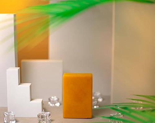 Barra de jabón hidratante con miel de cúrcuma y limón, tonificante para la piel y el cuerpo con vitamina E, manteca de karité y aceites esenciales,