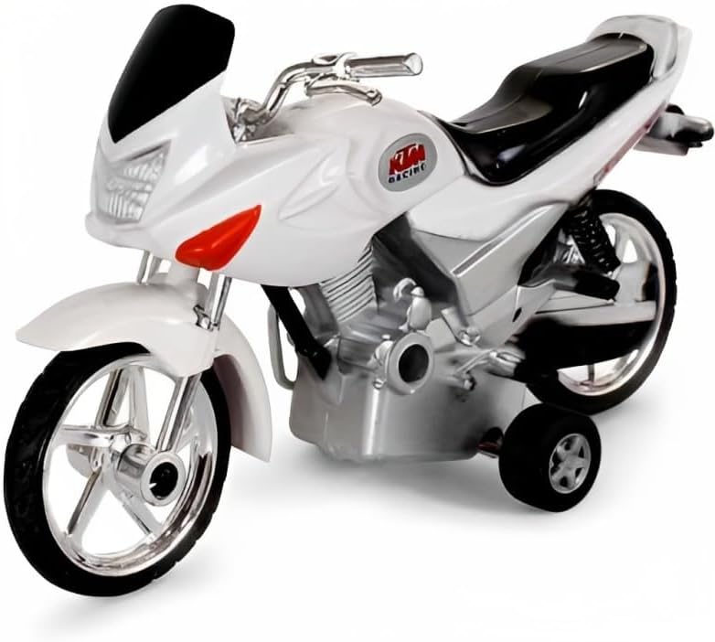 SABIRAT Pull Back White Bike Karisma Toy Scale Model Mini Creations Collectable (White, Pack of: 1)