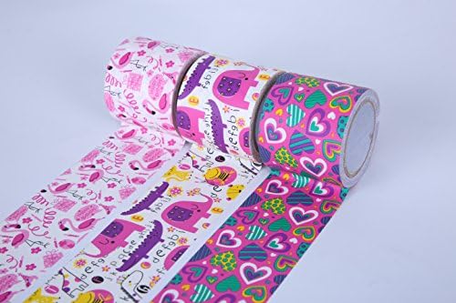 Patterned Duct Tape, Set of 3 Rolls, 5m Long 4.8cm Wide (Fuschia)