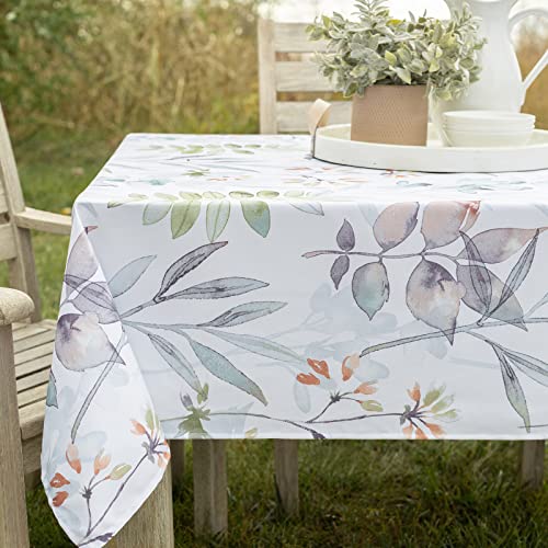 Benson Mills Spillproof Spring/Summer Durable Heavyweight Fabric Indoor Outdoor Tablecloth, Washable Table Cloth for Rectangle Tables, Picnic/Patio Table Covers (52" x 70" Rectangular, Botanica) by Benson Mills - Used condition - US$16.33