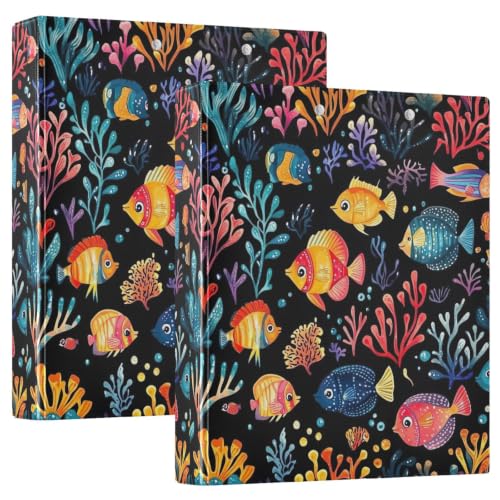 Classeur 3 anneaux Vibrant Fish 3,8 cm pour s'organiser à l'école et au bureau