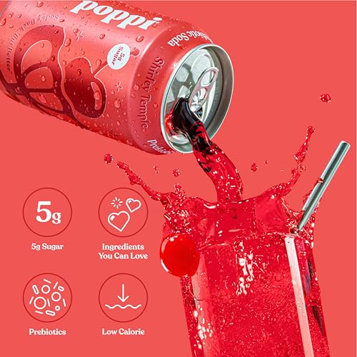 Image of Poppi Prebiotic Soda, Shirley Temple, 12 Oz, 12 Pack