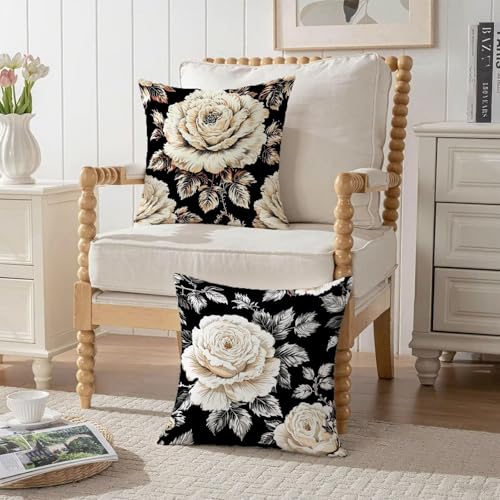 Housse de coussin 65x65cm blanc imperméable grand format taie oreiller canapé extérieur