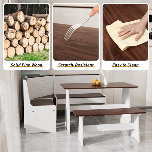 Image of Breakfast Nook Table Set Kitchen - Corner Dining Table Set for 4-6 people
