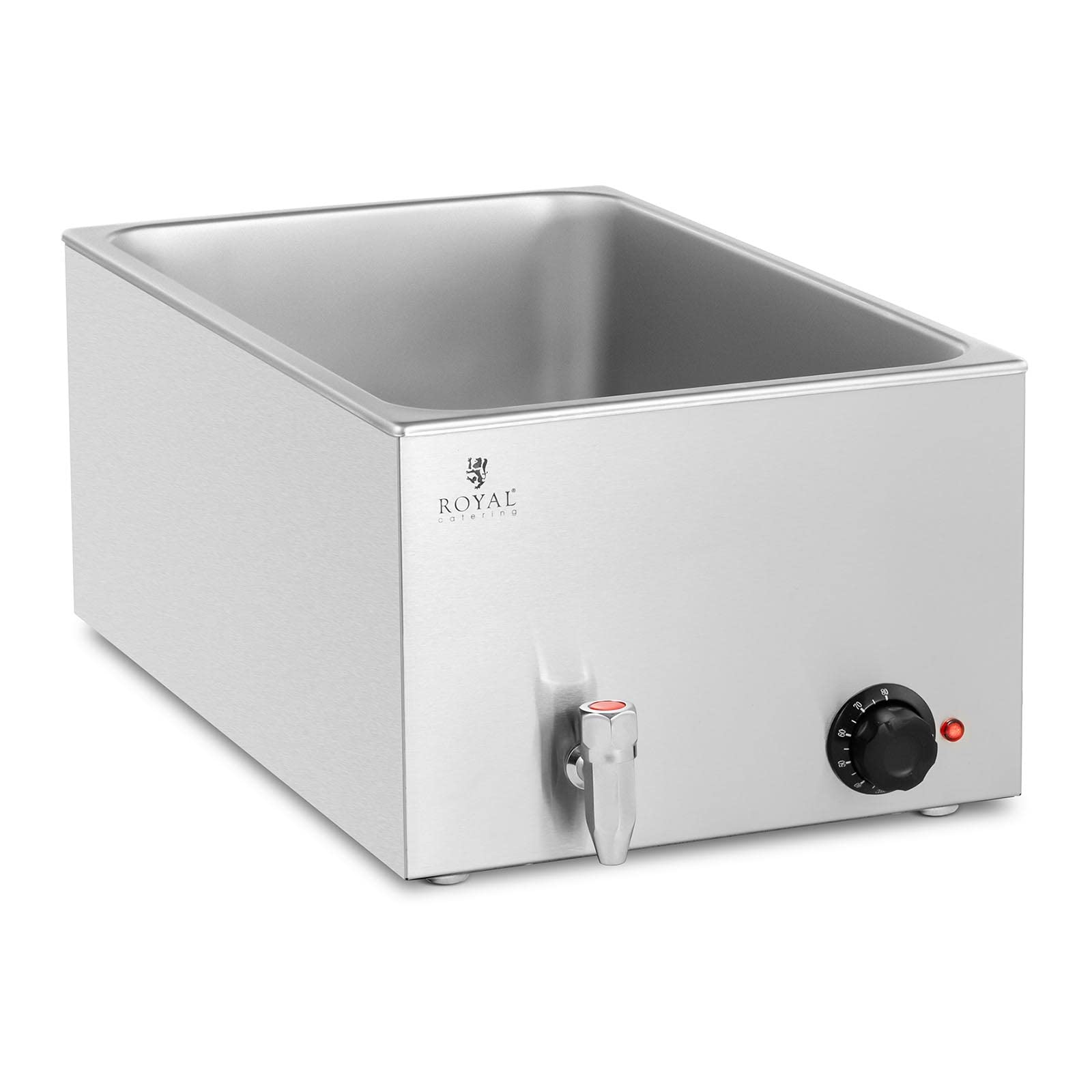 Royal Catering RCBM_GN1/1 Bagnomaria professionale 600 W GN 1/1 Senza contenitore Rubinetto di scarico