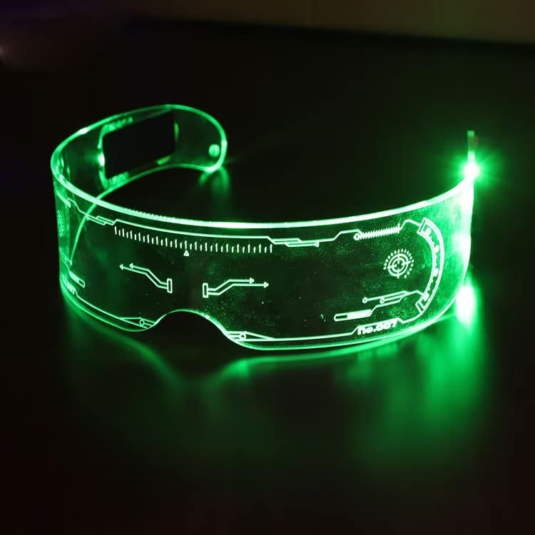 WANGCL Retro Multicolor Flashing Led Glasses - Cyberpunk Style, Halloween Parties, Bars, Carnivals & Dance Performances - Rechargeable