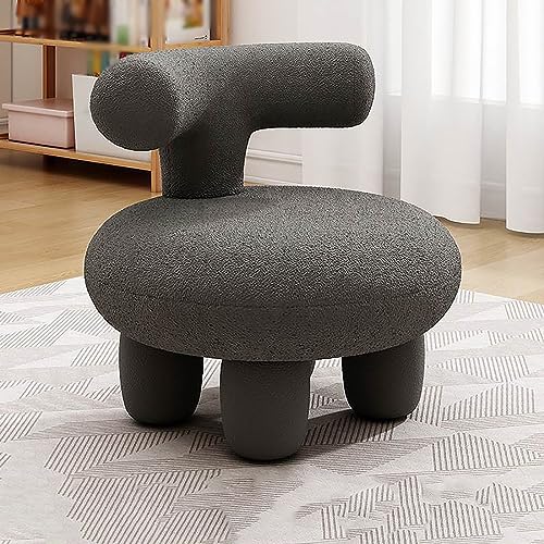 NAKEAH Silla de Boucle de Pouf otomano, Lindo Taburete de pies con mechones pequeños Oveja otomana para Sala de Estar Dormitorio decoración del hogar,C