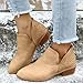 Cowboy Boots for Women Ankle Booties for Women Casual Short Chunky Heel Slip On Hollow Out Low Heel Side V-Cut Western Booties Shoes