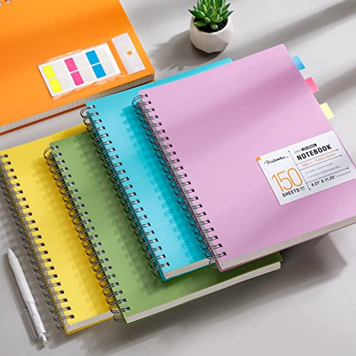 Hiukooka A4 Spiral Grid Notebook- 300 Page Large Journal Notebook, Hardcover Graph Paper Notebook 8.27"X 11.2", 100Gsm Thick Paper Journal For Work,Study,Engineering,Drawing(Green) #TOP6