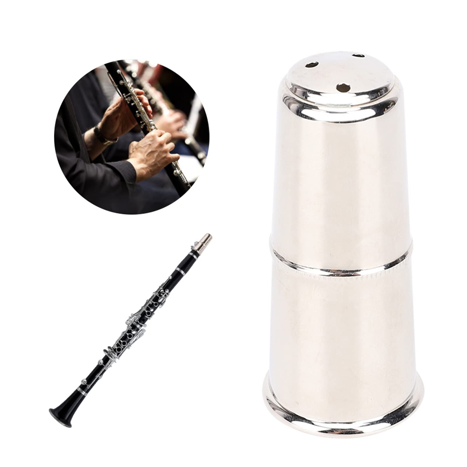 Capuchon bec clarinette Sib, couvercle de protection de capuchon de tête de flûte, bouchon d'embouchure nickelé, pour saxophone, de la clarinettes aiguë ou de la clarinette