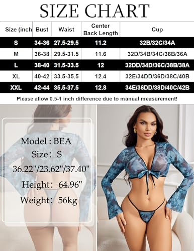 Image of Avidlove Sheer Cardigan for Women Mesh Shrug Bolero Y2K Tie Front Tops Rave Outfits Short Shawl Top with Free G-String