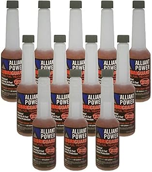 Alliant Power LUBRIGUARD Diesel Fuel Treatment + Cetane Improver | 1/2 Pint 8 oz Pack of 12 Bottles | Alliant Power # AP0528