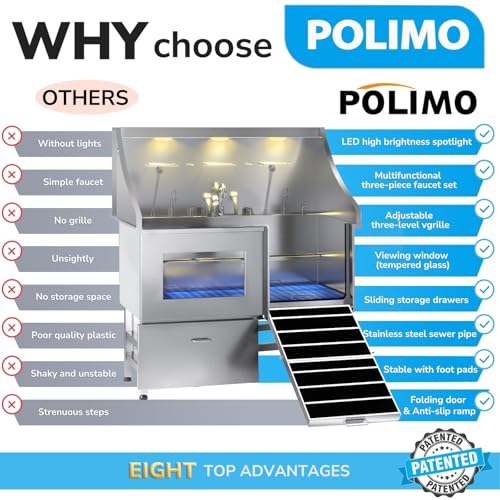 Dog-Washing-Station-LED-Professional-Stainless-Steel-Dog-Bathing-Station-Dog-Bathtub-for-Large-Medium-Small-Dog-Dog-Grooming-Tub-with-Window-Ramp-Drawer-Floor-Grate-Fauct-Right-RAMP-50 Dog Washing Station LED Professional Stainless Steel Dog Bathing Station Dog Bathtub for Large Medium Small Dog Dog Grooming Tub with Window Ramp Drawer Floor Grate Fauct Right RAMP 50