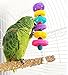 Hypeety Bird Toys Parrot Hanging Chew Toys Natural Colorful Loofah Shred and Preen Swing Bird Bell Cage Parrot Toys