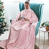 Wearable Fleece Blanket with Sleeves for Adult Women Men, Super Soft Comfy Plush TV Blanket Throw...