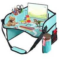 HNCY Reisetisch Auto Kinder, Kinder Reisetisch mit Zeichenbrett, Reisetablett Kindersitzfür mit Mehreren Fächern, Wasserdichtes Kindertisch, Autositz Organizer Leicht, Einfach zu Reinigen
