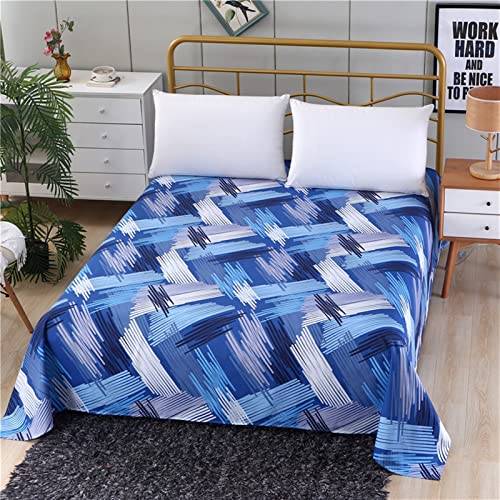 1Pc 100% Polyester Flat Sheet Printed Bed Sheet Suitable for Home - Additional View