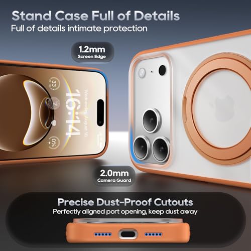 Coque iPhone 17 Pro Max antichoc orange avec housse protection magnétique - 6