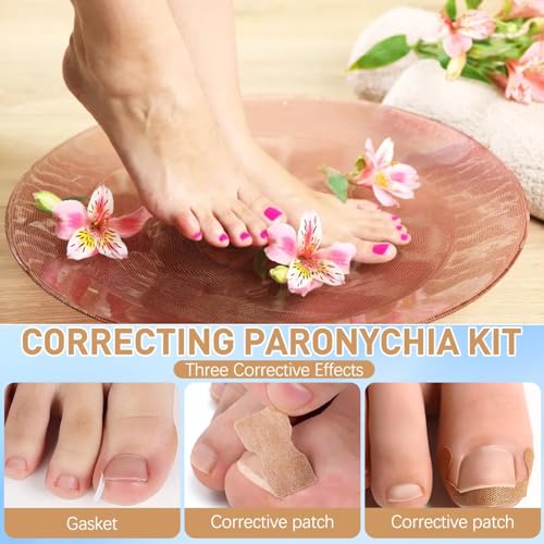 Professional Ingrown Toenail Corrector Kit, with Curved Toe Nail Correction Strips and Breathable Corrector Patch, Painless Ingrown Toenail Tool, Pedicure Tools Set for Women & Men