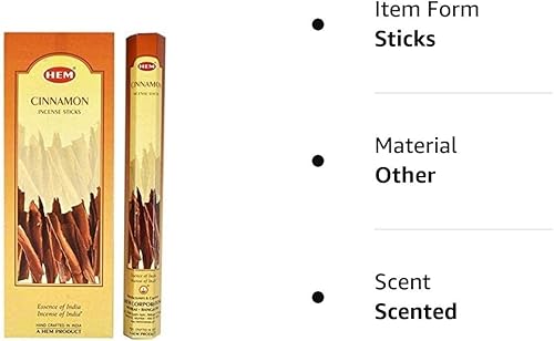 Miniatura 2 de Hem Incienso Hexa de canela en barra de incienso, 6 paquetes x 20 varillas = 120 varitas