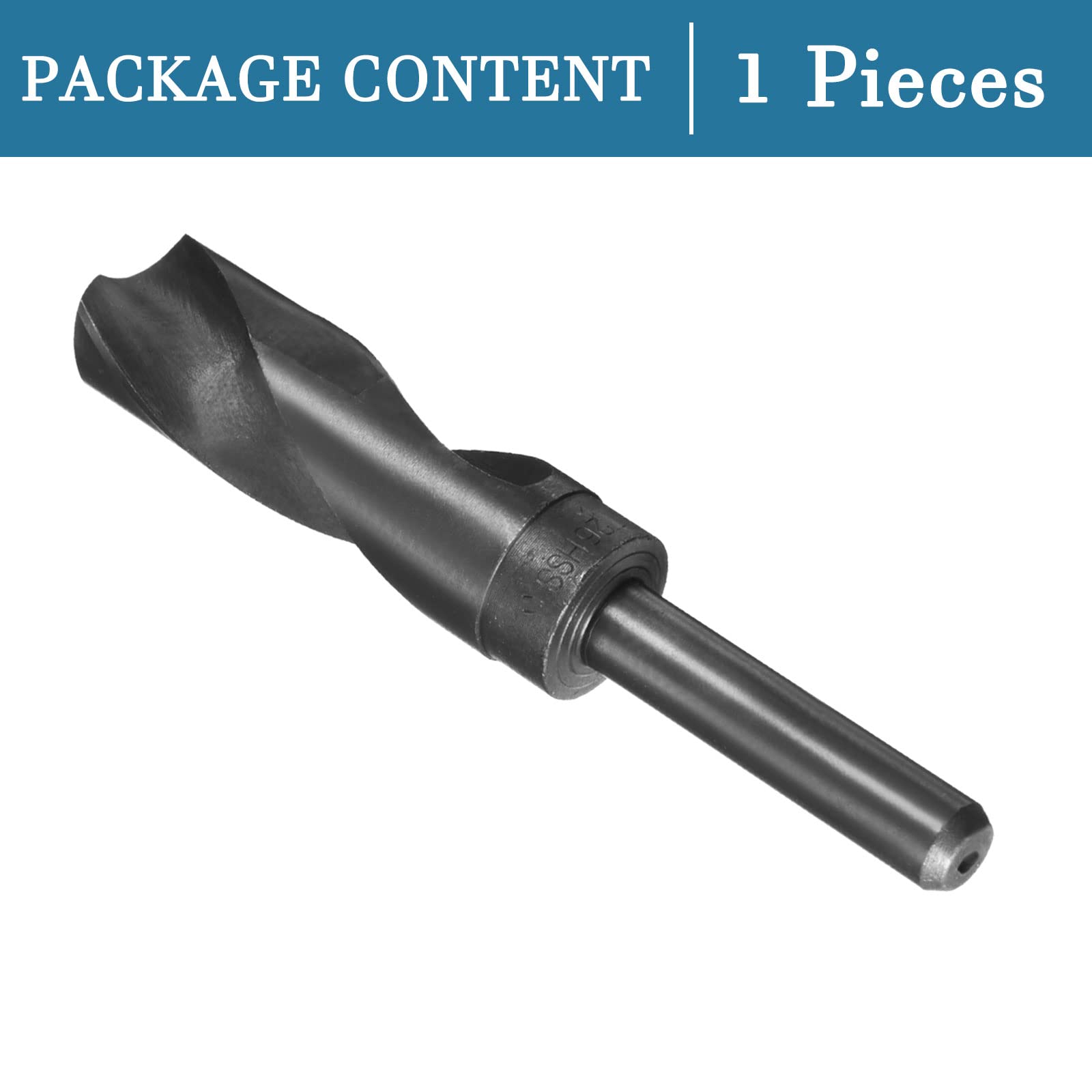 QUARKZMAN 1/2" Vástago 26mm Taladro Barrena x 1uds Alta Velocidad Acero 9341 Reducido Vástago Helicoidales Brocas para Industria Hogar Aluminio Metal, [Nitruro Revestido, Negro]