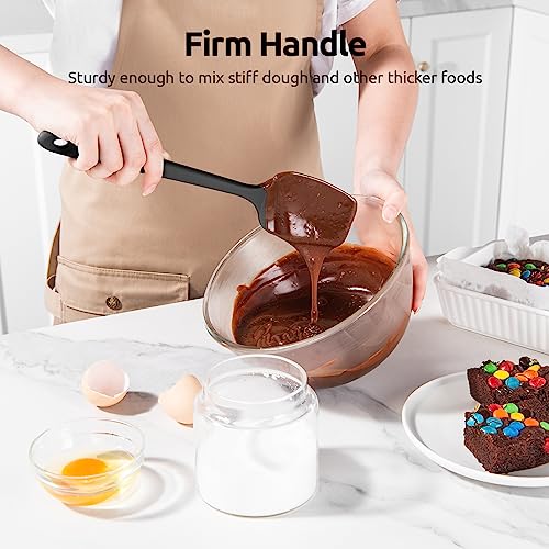U-Taste Silicone Spoon Spatula Set, 600ºf High Heat Resistant Bpa-Free Flexible Rubber Scraper, Cooking Mixing Baking Kitchen Utensils Set Of 3 (Black) #TOP4