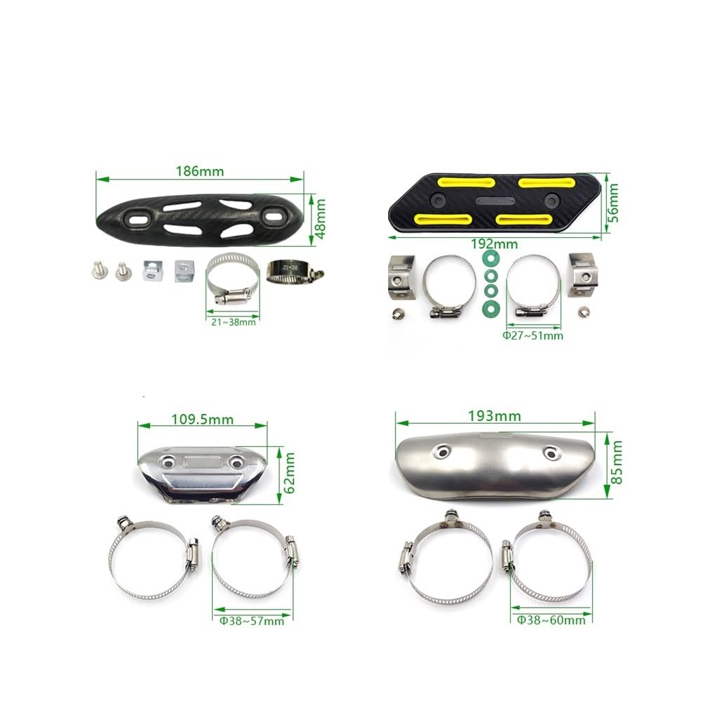 Bouclier Thermique D'Echappement Moto Protecteur De Silencieux D'échappement Universel pour Moto, Couvercle De Protection Contre La Chaleur