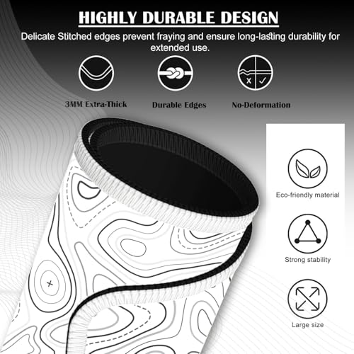 Image of Saco XXL Gaming Mouse Pad for PC - Large Desk Mat 900x400x3mm, Extended Non-Slip Rubber Base, Waterproof Surface, Topographics Design, Big Keyboard Mouse Pad for Office & Home Setup
