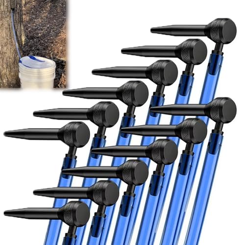 12Set Maple Syrup Tapping Kit - 12pcsMaple Tree Taps and 12pcs 2ft Tubing Drop Lines Extractors, Maple Syrup Spile Sugaring Starter Supplies for Pure Birch Maple Syrup Collection