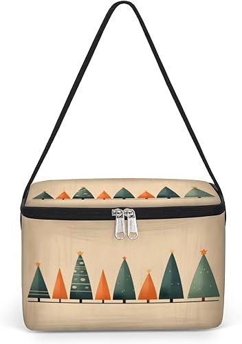 The Christmas Theme Design Insulated Lunch Bag Women Reusable Lunch Tote Square Meal Bag for Adults Men Cooler Lunch Box for Work Travel Picnic Food