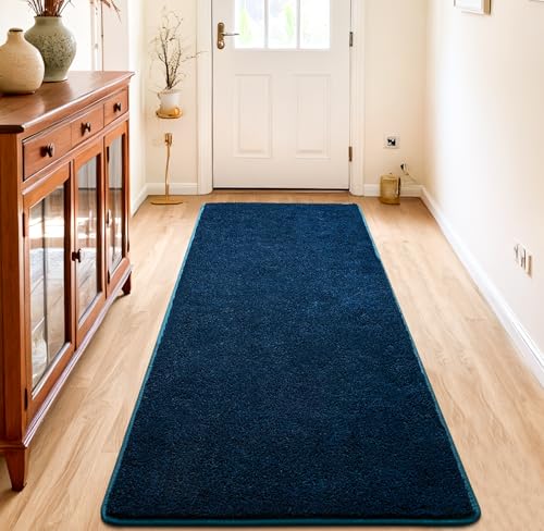 Chicrug navy blue memory foam runner