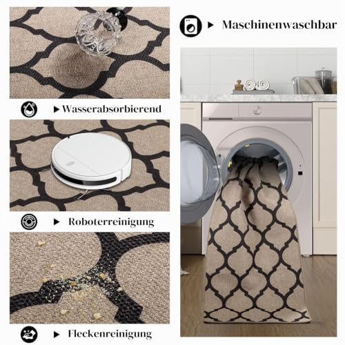 TUKDAK Weben Teppich Läufer Flur rutschfest 50x150cm, Waschbar Küchenteppich, Flurläufer Modern, Teppichläufer, Küchenläufer, Flur Teppich… – Ansicht 4