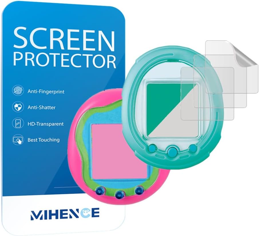 Mihence Compatible for Tamagotchi Smart Screen Protector, HD Premium Real Screen Protector for Tamagotchi Smart Coralpink [ 3PCS ] [ PET ]