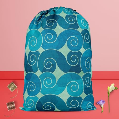 Image of ArtzFolio Spiral Waves | Reusable Sack Bag | Bag for Gym, Storage, Vegetable & Travel