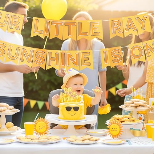 Lounsweer Sun Birthday Candle First Trip Around The Sun ナンバー1 バースデーキャンドル 1st キャンドル トッパー 記念日のお祝い 晴れパーティーデコレーション [4]