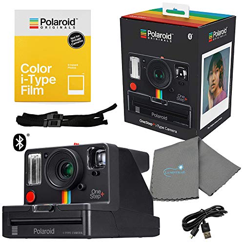 Polaroid OneStep+ Black i-Type Instant Camera 9010 Bundle with a Color i-Type Film Pack (8 Instant Photos) and a Lumintrail Cleaning Cloth