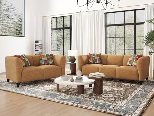 Roundhill Furniture Della 2-Piece Living Room Set, Sofa and Loveseat,