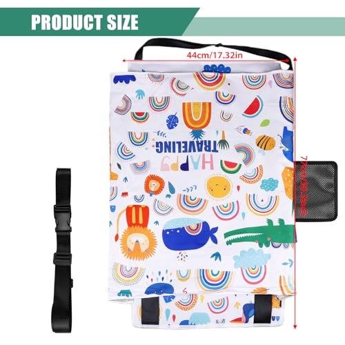 77 * 44cm Fußstütze für Flugzeug Kinder, Flugzeug Sitzverlängerung, Leicht Faltbar, Kindersitzverlängerung Tragbare Fußhängematte Sitzverlängerung Für Kinder Flugzeugreise Zubehör(Weiß)