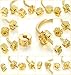 RUBYCA 40pcs Mix Lot of Gold Color Clip Lock Stopper Clasp Beads DIY fit European Charm Bracelet
